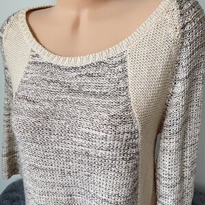 Style & co white gray knit sweater classic timeless winter Spring basic Classic